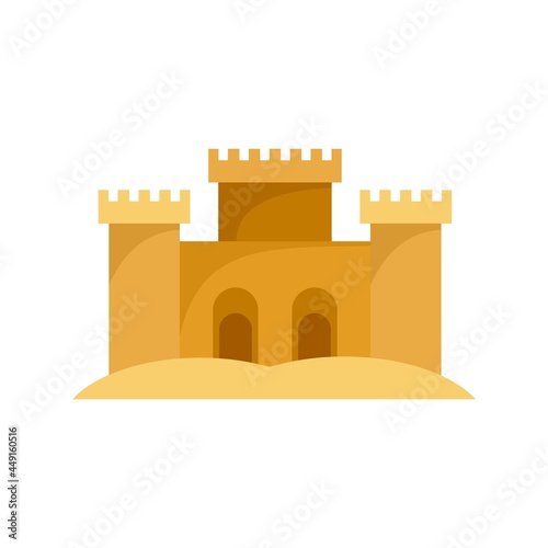 Desert sand castle icon flat isolated vector