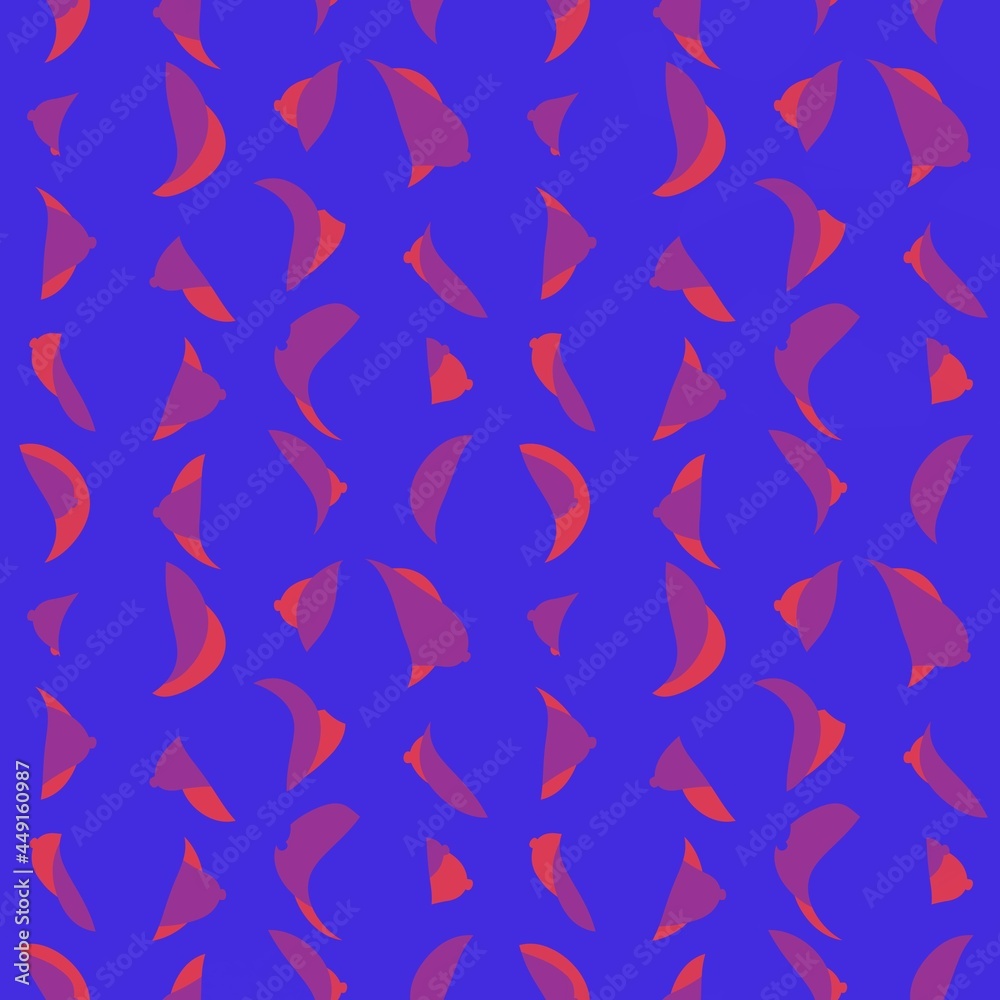 Abstract pink, blue seamless pattern. Geometric shapes, plastic shapes, spots, lines. Bright colored shapes. Pattern for fabric, textile, clothing, paper, packaging. Abstract pink, blue seamless pattern. Geometric shapes, plastic shapes, spots, lines. Bright colored shapes. Pattern for fabric, textile, clothing, paper, packaging.