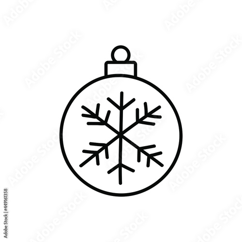 Christmas tree ball icon vector set. Christmas toy illustration sign collection.  New year symbol or logo.