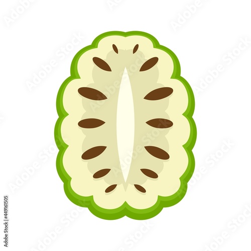 Annona icon flat isolated vector