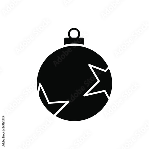 Christmas tree ball icon vector set. Christmas toy illustration sign collection. New year symbol or logo.
