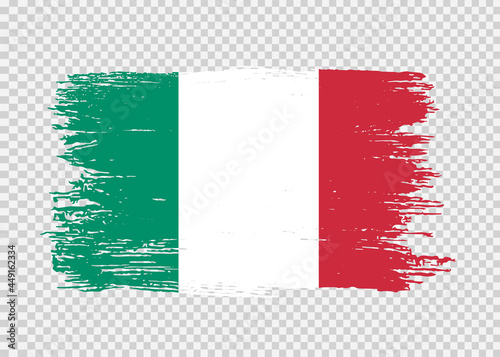Italy flag with brush paint textured isolated  on png or transparent background,Symbol Italy,template for banner,advertising ,promote, design,vector,top gold medal winner sport country