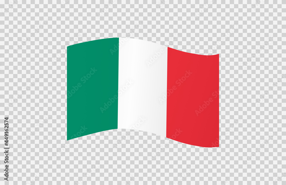 Waving flag of Italy isolated  on png or transparent  background,Symbol of Italy,template for banner,card,advertising ,promote, vector illustration top gold medal sport winner country
