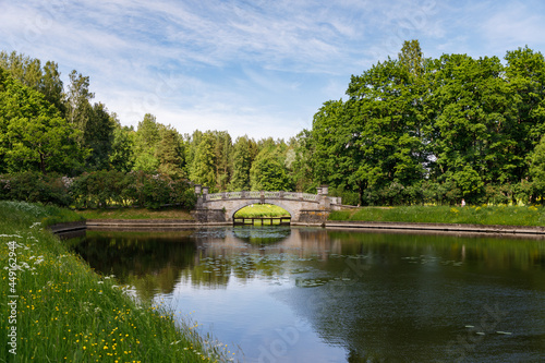 The old bridge in the Public Park in Pavlovsk