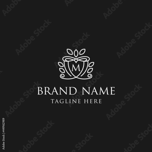 luxury letter M logo design template elements