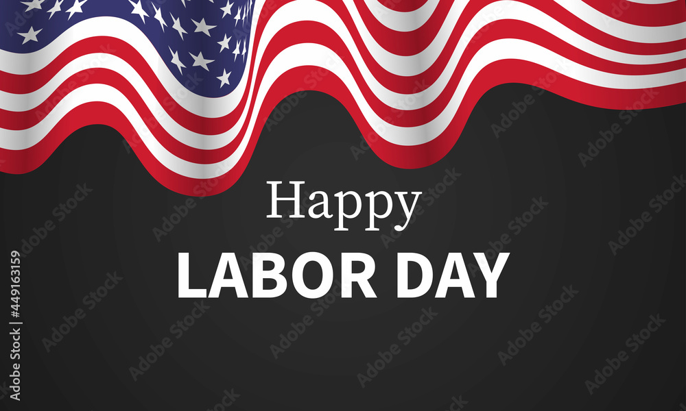 Happy Labor day vector illustration, Beautiful USA flag on dark background. Happy Labor day vector illustration, Beautiful USA flag on dark background.