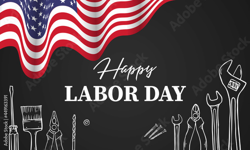 Happy Labor day. Construction tools. vector illustration photo