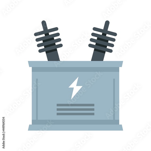 Electric transformer icon flat isolated vector