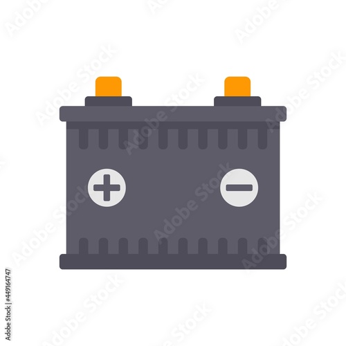 Car battery icon flat isolated vector