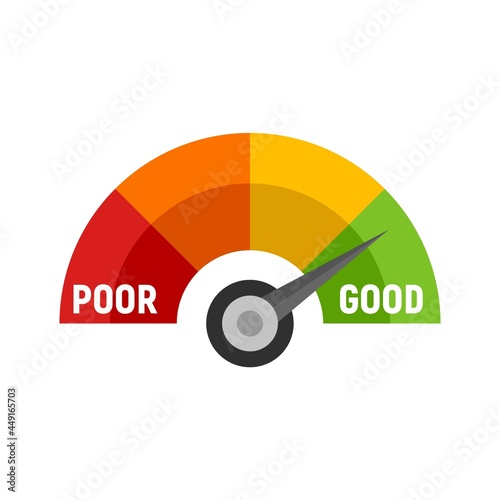 Good scale score icon flat isolated vector