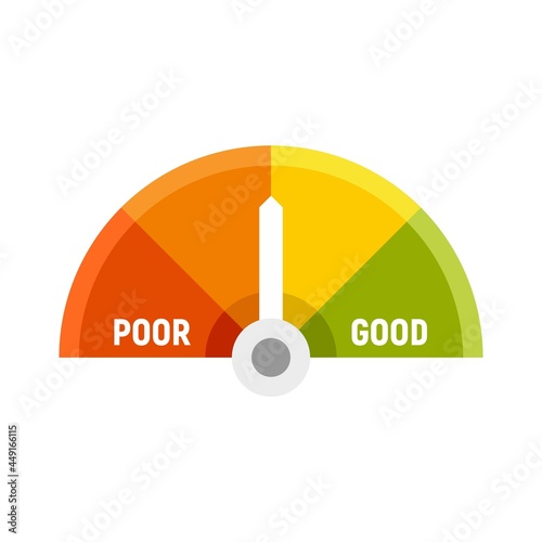 Medium credit score icon flat isolated vector