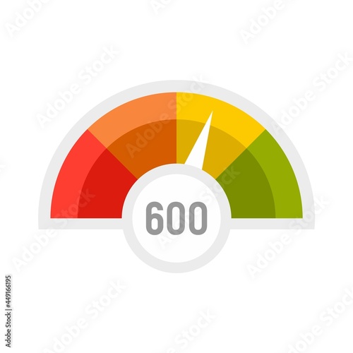 Benchmark level icon flat isolated vector