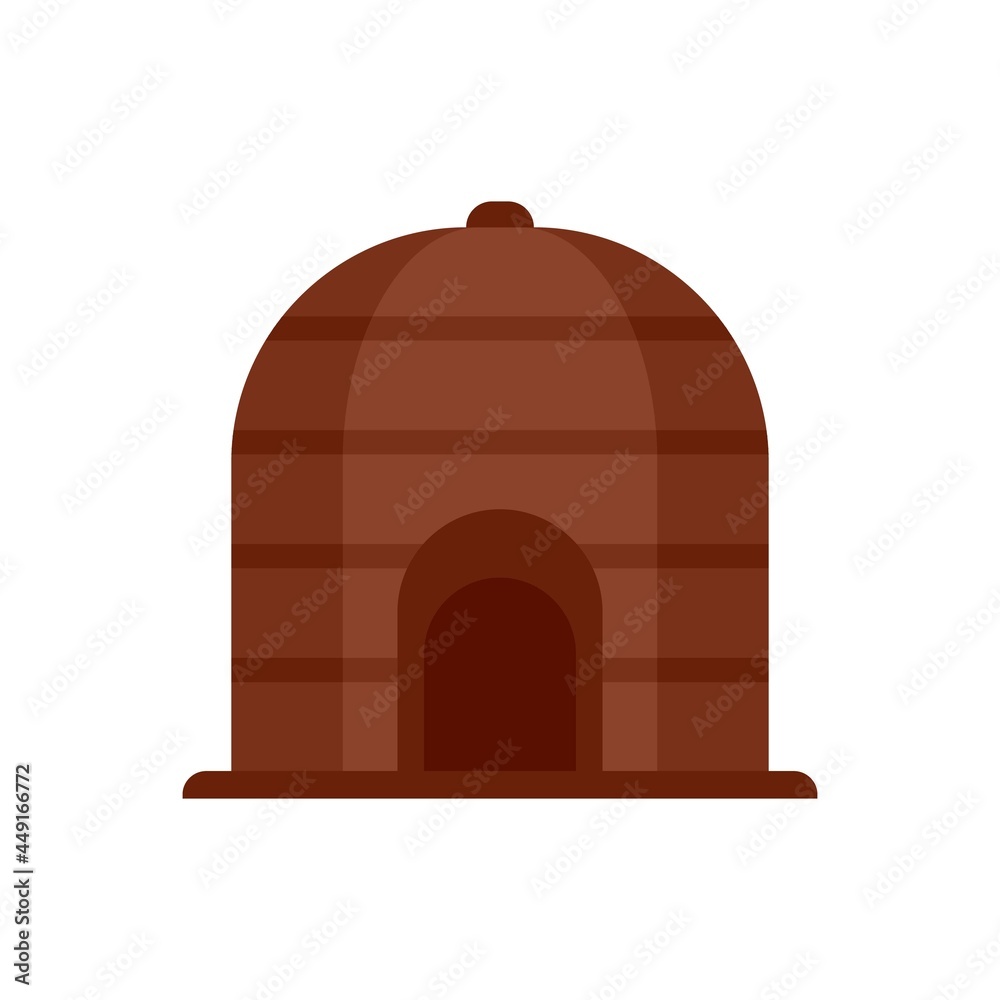 Fototapeta premium Nigerian tribal house icon flat isolated vector