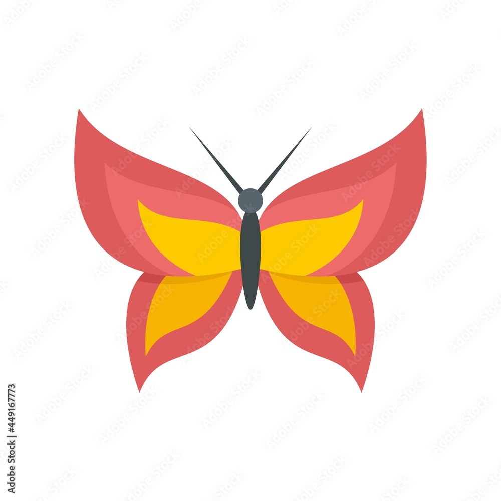 Flower butterfly icon flat isolated vector Flower butterfly icon flat isolated vector