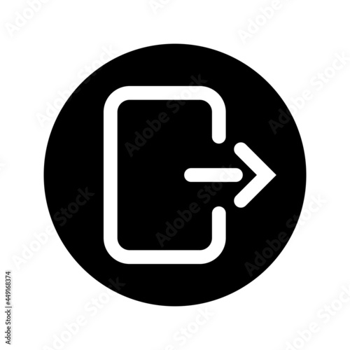 Output icon. Asset data. Upload or exit, icon. Glyph symbol in your web site design, logo, app, UI, webinar, video chat, ect