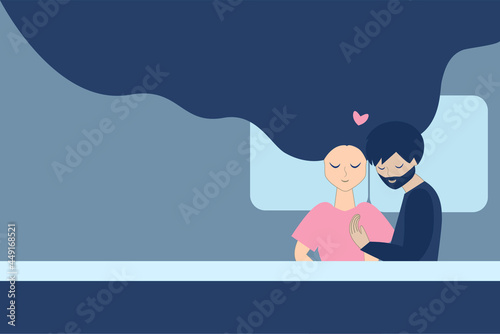 Couple, lovers, two sleep in bed
