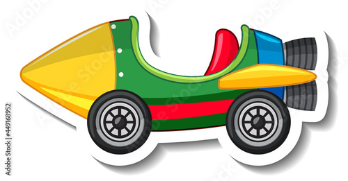 Sticker template with Rocket rides at fun fair isolated