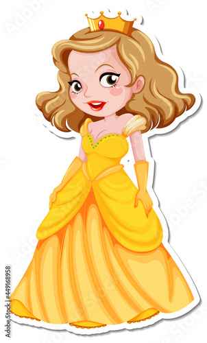 Beautiful princess cartoon character sticker