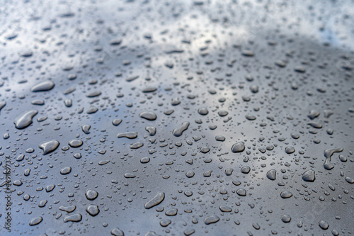 Drops of water on the car surface
