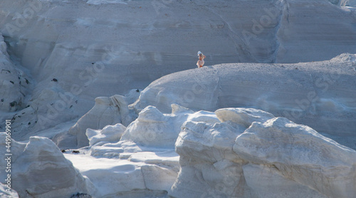 white chalk cliffs in Sarakiniko, Milos island, Cyclades, Greece © Melinda Nagy