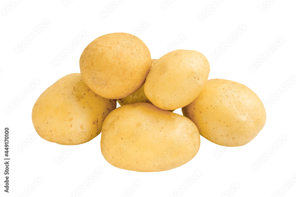 Young potatoes isolated on white background Young potatoes isolated on white background