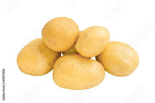 Young potatoes isolated on white background