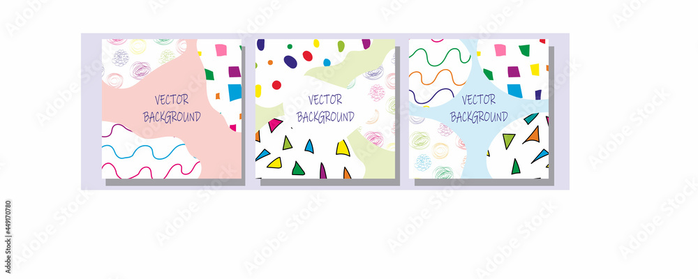 Set of 3 abstract textures decoration vector illustration. Contemporary modern decorative design collection with hand drawn elements, minimalist patterns for social media story, invitation Set of 3 abstract textures decoration vector illustration. Contemporary modern decorative design collection with hand drawn elements, minimalist patterns for social media story, invitation