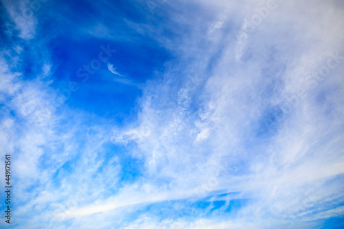 Clear sky and cloud natural landscape close-up in China