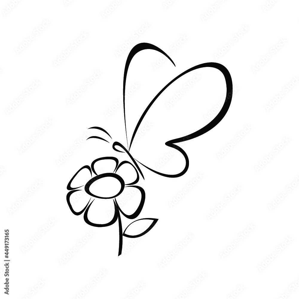 Black Butterfly Logo on White Background. Illustration Design Stock Image -  Image of simple, life: 158315143
