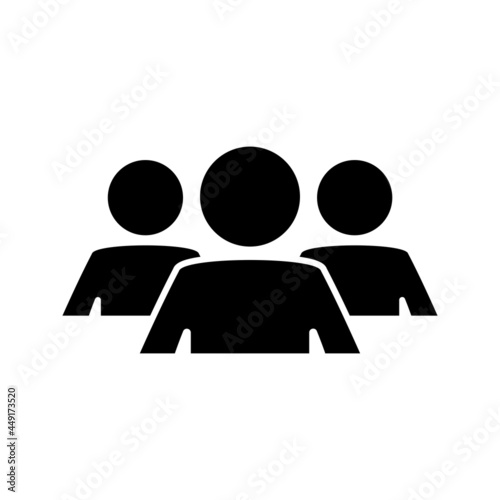 Group of people. Black round flat icon of group of people, team, collaboration. A glyph symbol in your web site design, logo, app, UI, webinar, video chat, ect
