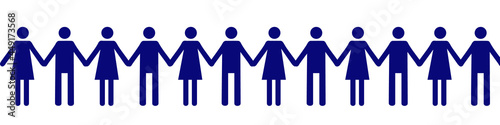 Pictograph of men. Men and women holding hands. United community of people with the same interests. Trust trust icon for templates and web design. vecto