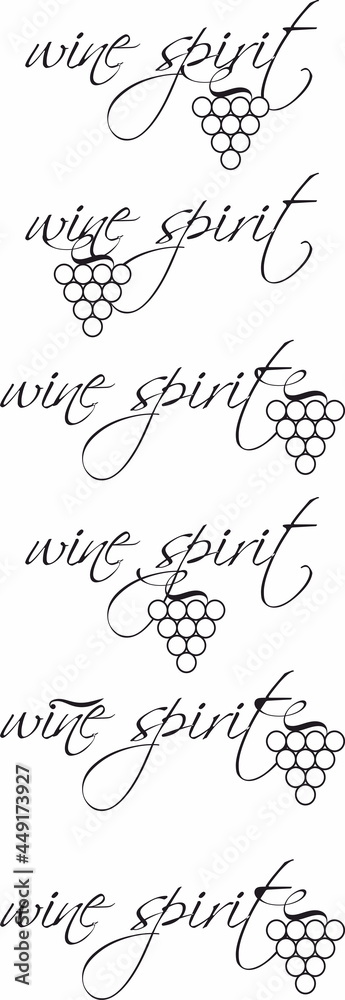 wine and alcoholic logo. Decorative element divider separator and text break set with grape brunch.