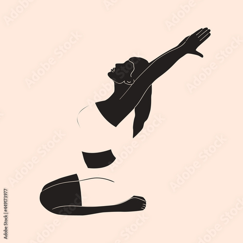 Yoga pose. Abstract woman. Vector illustration.