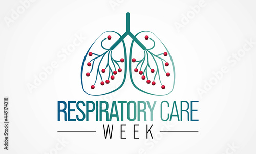 Respiratory care week is observed every year in October to raise awareness for improving lung health. Vector illustration