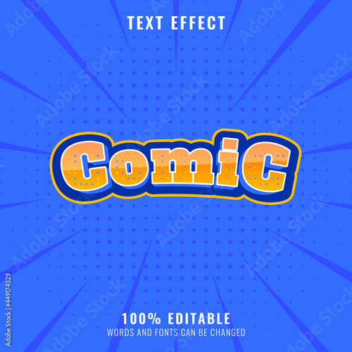 funny comic editable text effect with halftone design