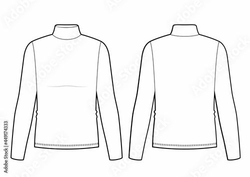 Man's turtleneck slim fit long sleeve t-shirt