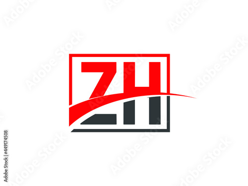 Z H, ZH Letter Logo Design © Rubel