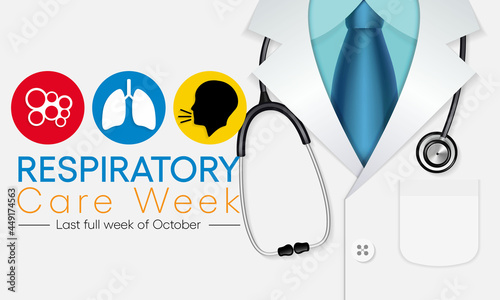 Respiratory care
 week is observed every year in October to raise awareness for improving lung health. Vector illustration
