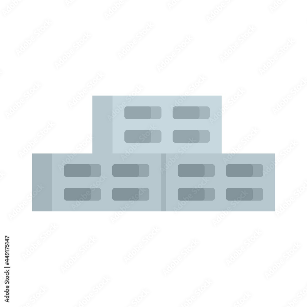 Cement block icon flat isolated vector