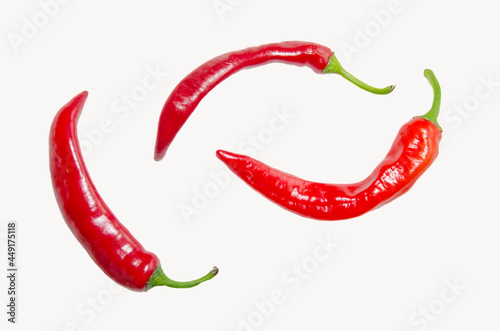 Chili pepper isolated on a white background. Hot pepper Fresh pepper chili