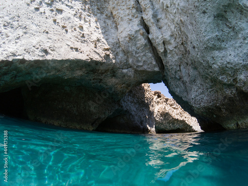 amazing rocks in clear blue water