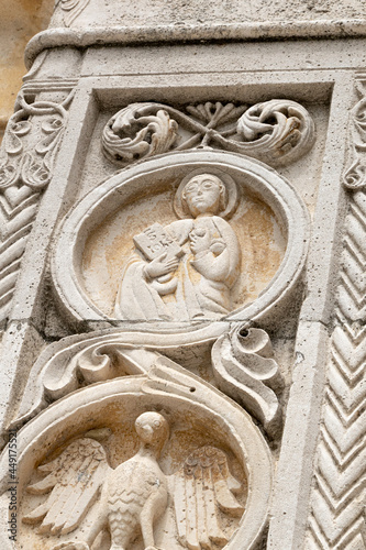 Decorative details of the Cathedral of Santa Maria Assunta, Fermo, Marche, Italy