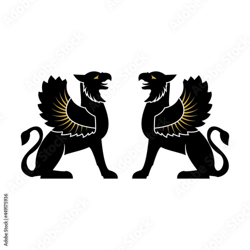 Heraldic griffin logo