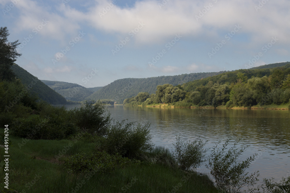 Dniester canyon in the middle of summer day