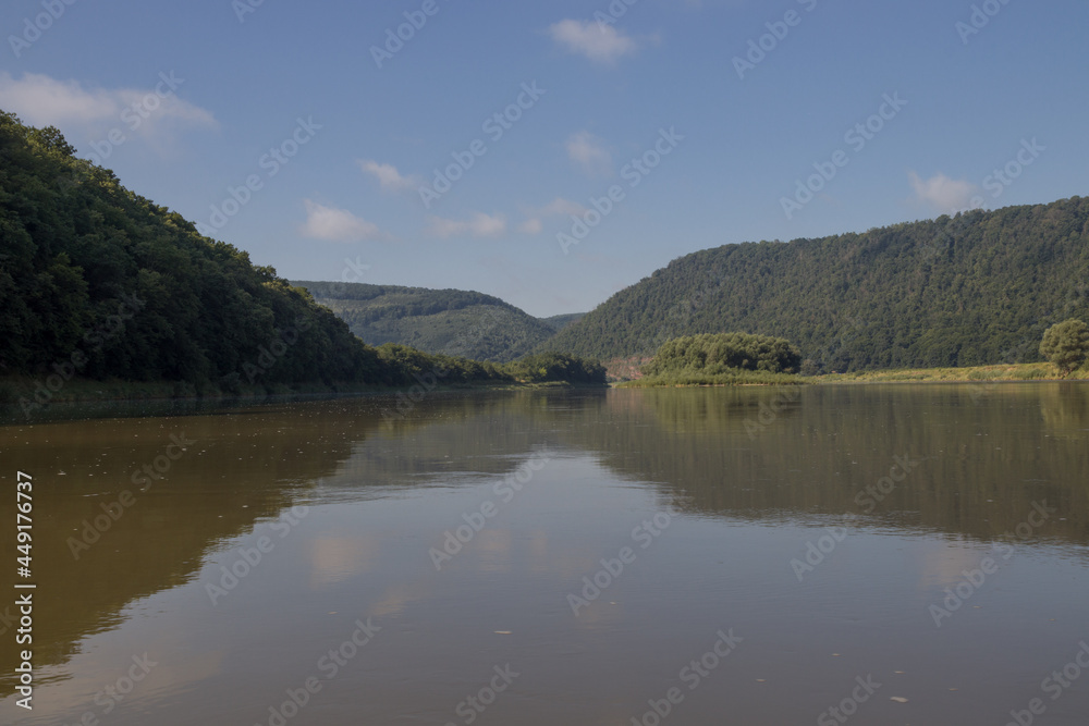 Dniester canyon in the middle of summer day