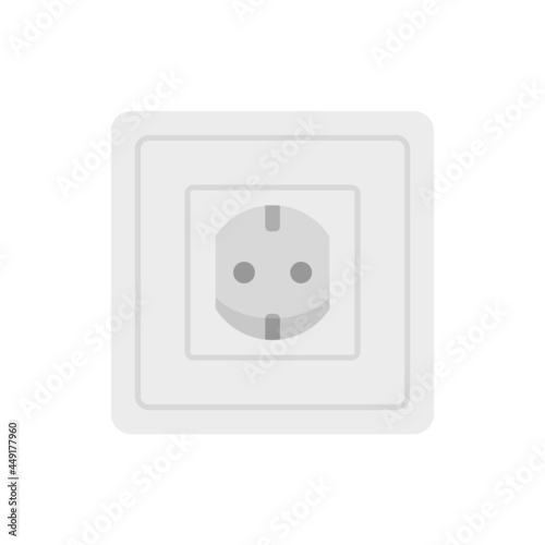 Type F power socket icon flat isolated vector