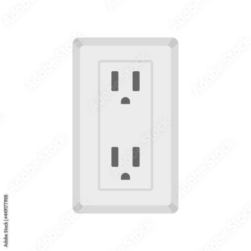 Double type B power socket icon flat isolated vector