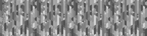 Seamless polygonal pattern. Abstract geometric texture. Tiled background. Black and white illustration