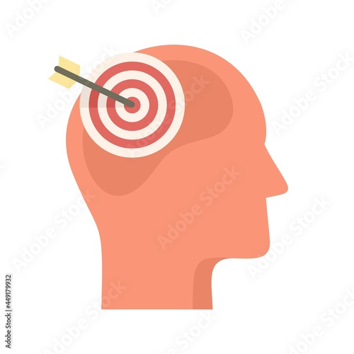 Target neuromarketing icon flat isolated vector