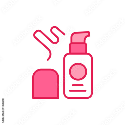 Foundation color line icon. Decorative cosmetics sign.